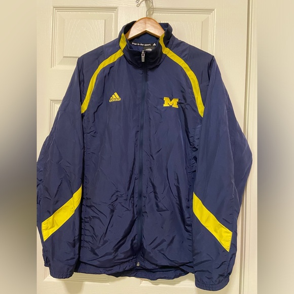 Adidas Mens Size M Team Issued University of Michigan Full Zip Jacket - Picture 1 of 6
